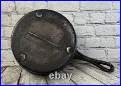 Antique 1800s Gate Marked Cast Iron Deep Skillet Saucepan Unmarked USA Restored