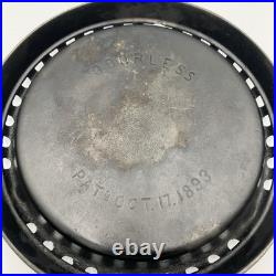 Antique 1893 Odorless 8 Cast Iron Skillet Pan Pre Griswold Chip Cracks READ