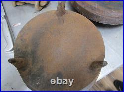 Antique 3 Legged Cast Iron 10 IN SPIDER SKILLET with Lid marked 10 INS. & BALTO