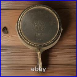 Antique #704 Griswold Nickel Plated Cast Iron Skillet #8 USA Slanted, ERIE