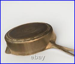 Antique #704 Griswold Nickel Plated Cast Iron Skillet #8 USA Slanted, ERIE