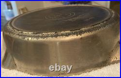 Antique #704 Griswold Nickel Plated Cast Iron Skillet #8 USA Slanted, ERIE