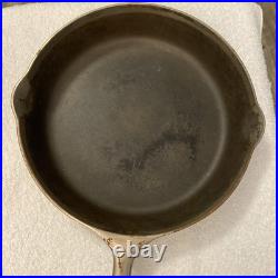 Antique #704 Griswold Nickel Plated Cast Iron Skillet #8 USA Slanted, ERIE