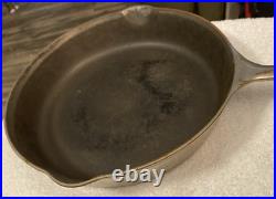 Antique #704 Griswold Nickel Plated Cast Iron Skillet #8 USA Slanted, ERIE