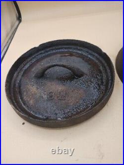 Antique 9 In Cast Iron Pot With Legs And Lid