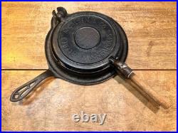 Antique Alfred Andresen Cast Iron Waffle Krumkake Maker with Base Vintage