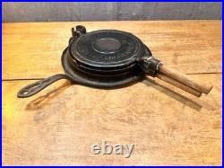 Antique Alfred Andresen Cast Iron Waffle Krumkake Maker with Base Vintage