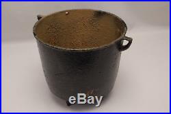 Antique Black Cast Iron 3 Legged Pot Kettle Planter