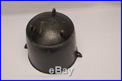 Antique Black Cast Iron 3 Legged Pot Kettle Planter