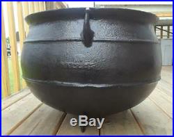 Antique Cast Iron 18 Gal 61 Lb 3 Foot Baltimore Campfire Gypsy Kettle Cauldron