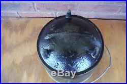 Antique Cast Iron #7 Size Bean Pot 9 OD 8 13/16 ID