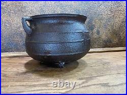 Antique Cast Iron Bean Pot Kettle Cowboy Campfire Cauldron