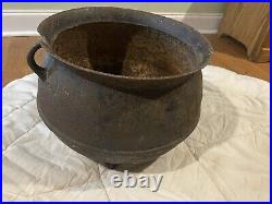 Antique Cast Iron Cauldron Pot Cowboy Campfire Kettle Flower Pot 1800s Rare