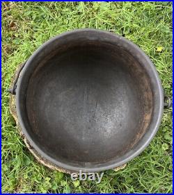 Antique Cast Iron Cauldron Pot Cowboy Campfire Kettle Witch Gypsy 1800s #4 Rare