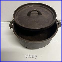 Antique Cast Iron DUTCH OVEN 3 Footed 8 CO H Made USA