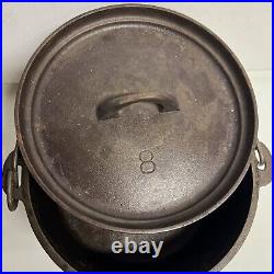 Antique Cast Iron DUTCH OVEN 3 Footed 8 CO H Made USA