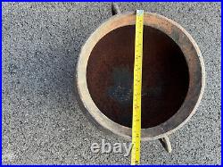 Antique Cast Iron Gypsy Bean Pot Witches Cauldron Footed with Handles