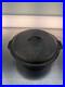 Antique Cast Iron Lidded Dutch Oven Marked Interior Dimensions 10x4 inch