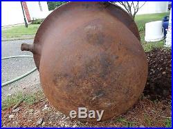 Antique Cast Iron Pot, Cauldron 26 1/2 Across Arms, 22 1/2 Dia Rim, 14 Deep