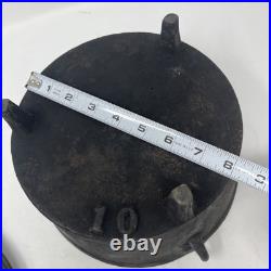Antique Cast Iron Pot Gate Mark 3 Footed Camp Dutch Oven With Lid 10