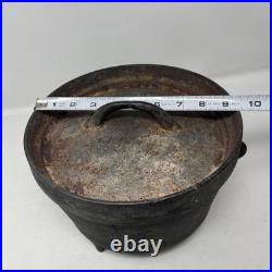 Antique Cast Iron Pot Gate Mark 3 Footed Camp Dutch Oven With Lid 10
