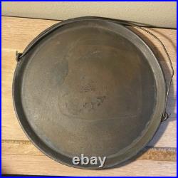 Antique Cast Iron Skillet Griddle Gate Mark Heat Ring 15 In Hanging Unbranded