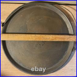 Antique Cast Iron Skillet Griddle Gate Mark Heat Ring 15 In Hanging Unbranded