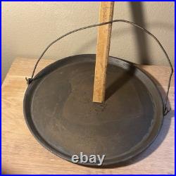 Antique Cast Iron Skillet Griddle Gate Mark Heat Ring 15 In Hanging Unbranded