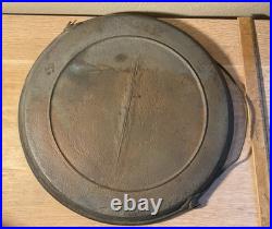 Antique Cast Iron Skillet Griddle Gate Mark Heat Ring 15 In Hanging Unbranded
