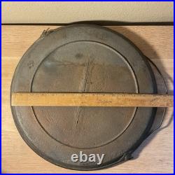 Antique Cast Iron Skillet Griddle Gate Mark Heat Ring 15 In Hanging Unbranded