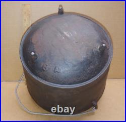Antique Cast Iron Three Legged Cauldron Pot Kettle 1800's