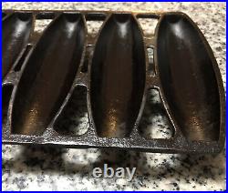Antique Cast Iron Vienna Bread 6 Loaf Roll Pan Clean Seasoned Marked T Vintage