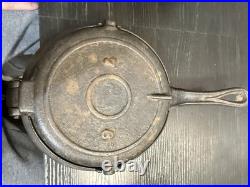 Antique Cast Iron Waffle Iron Size 8, Early 1900s