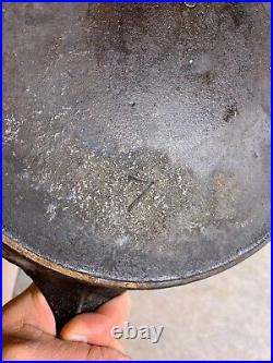 Antique Cast Iron Wagner Sidney #7 9.75 W Pan Skillet DEAD FLAT Smooth Seasoned