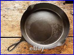 Antique ERIE # 12 Cast Iron SKILLET Frying Pan PRE GRISWOLD Heat Ring RESTORED