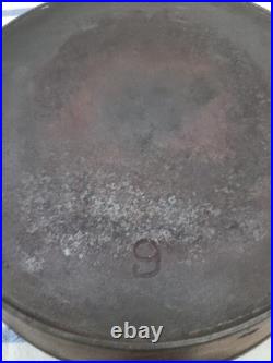 Antique ERIE #9 Cast Iron (Pre Griswold) Skillet No Cracks No Wobble Late 1800s