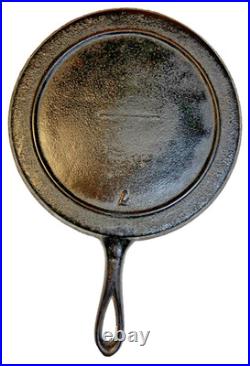 Antique Early Gate mark Gatemark Cast Iron Skillet 1850 Fancy Handle Frontier