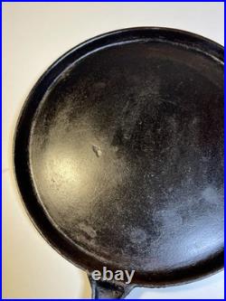 Antique Early Gate mark Gatemark Cast Iron Skillet 1850 Fancy Handle Frontier