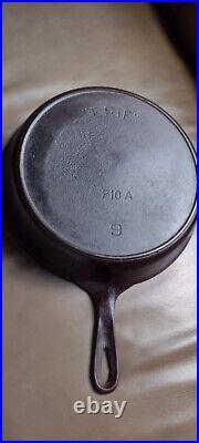 Antique Erie 710a No. 9 Rare Cast Iron Skillet