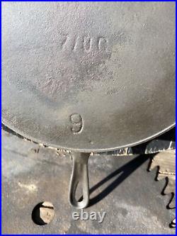 Antique Erie No. 9 Cast Iron Skillet Pre-Griswold Restored Seasoned Flat