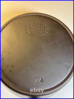 Antique Favorite Piqua Ware #7A Cast Iron Skillet Restored Smooth DEAD FLAT