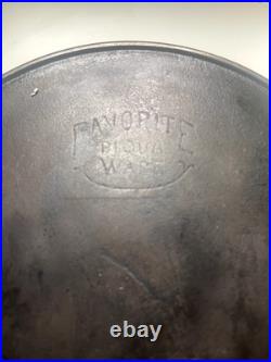 Antique Favorite Piqua Ware Cast Iron Frying Pan Skillet #8 1/2 with Lid #9A