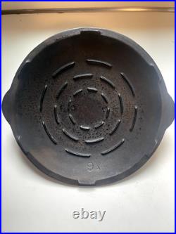 Antique Favorite Piqua Ware Cast Iron Frying Pan Skillet #8 1/2 with Lid #9A