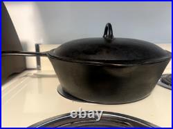 Antique Favorite Piqua Ware Cast Iron Frying Pan Skillet #8 1/2 with Lid #9A