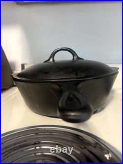 Antique Favorite Piqua Ware Cast Iron Frying Pan Skillet #8 1/2 with Lid #9A