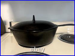 Antique Favorite Piqua Ware Cast Iron Frying Pan Skillet #8 1/2 with Lid #9A