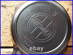 Antique GRISWOLD Cast Iron SKILLET Frying Pan # 5 LARGE SLANT LOGO Ironspoon Antique GRISWOLD Cast Iron SKILLET Frying Pan # 5 LARGE SLANT LOGO Ironspoon