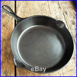 Antique GRISWOLD Cast Iron SKILLET Frying Pan # 6 LARGE SLANT LOGO Ironspoon