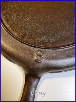Antique Gate Mark Cast Iron Skillet #8 1860s Civil War Frontier Era American