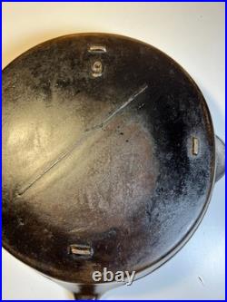 Antique Gate Mark Cast Iron Skillet Pan Fancy Ornate Handle Gatemark Civil War